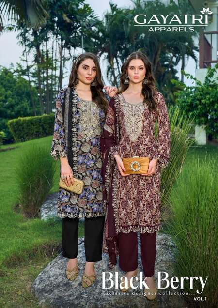 Black Berry Vol 1 By Ga Viscose Rayon Karachi Dress Material Wholesalers In Surat
